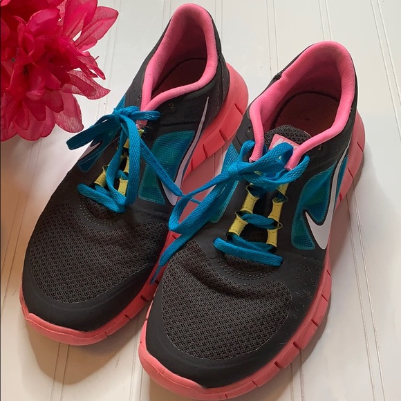 Nike Free Run 3 Black Pink Blue Sz 7. NK0246 - Picture 2 of 8